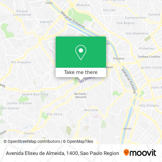 Avenida Eliseu de Almeida, 1400 map
