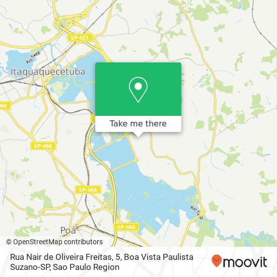 Rua Nair de Oliveira Freitas, 5, Boa Vista Paulista Suzano-SP map