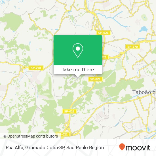 Rua Alfa, Gramado Cotia-SP map