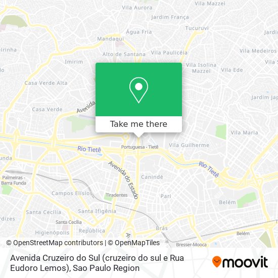 Mapa Avenida Cruzeiro do Sul (cruzeiro do sul e Rua Eudoro Lemos)
