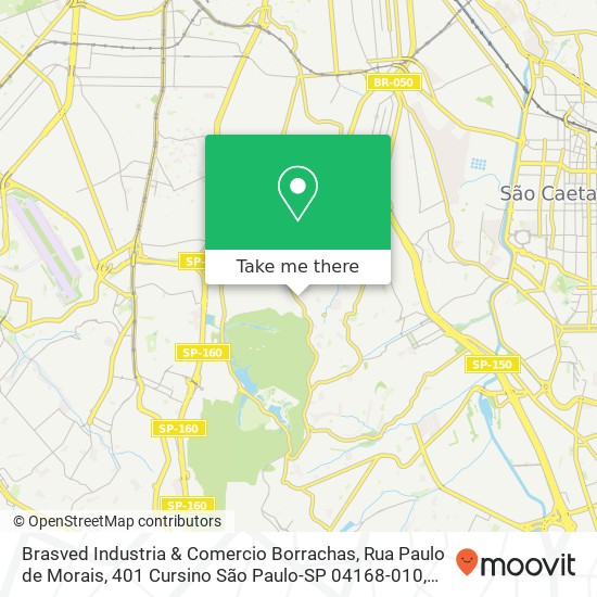 Mapa Brasved Industria & Comercio Borrachas, Rua Paulo de Morais, 401 Cursino São Paulo-SP 04168-010
