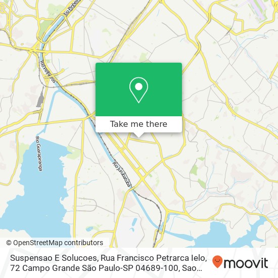Mapa Suspensao E Solucoes, Rua Francisco Petrarca Ielo, 72 Campo Grande São Paulo-SP 04689-100