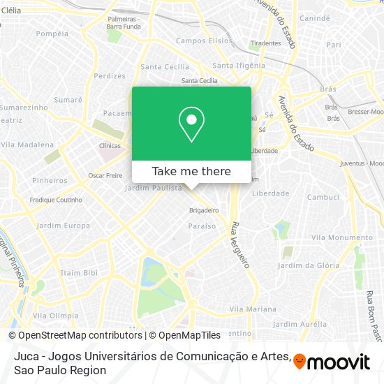 Juca - Jogos Universitários de Comunicação e Artes map