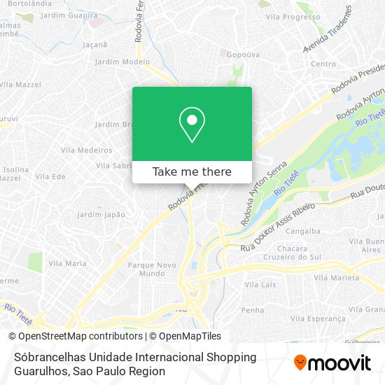 Mapa Sóbrancelhas Unidade Internacional Shopping Guarulhos