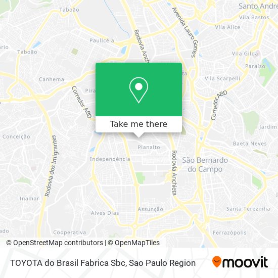 Mapa TOYOTA do Brasil Fabrica Sbc