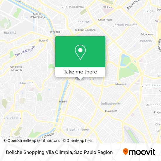 Mapa Boliche Shopping Vila Olimpia