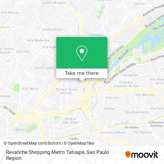 Revanche Shopping Metro Tatuapé map