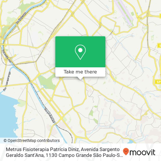 Mapa Metrus Fisioterapia Patrícia Diniz, Avenida Sargento Geraldo Sant'Ana, 1130 Campo Grande São Paulo-SP 04674-225