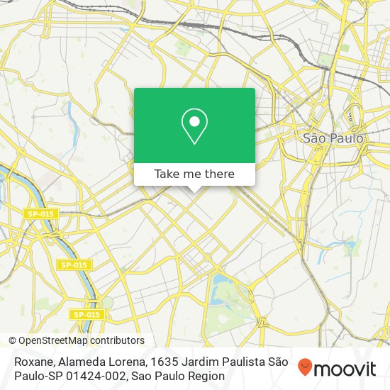 Mapa Roxane, Alameda Lorena, 1635 Jardim Paulista São Paulo-SP 01424-002