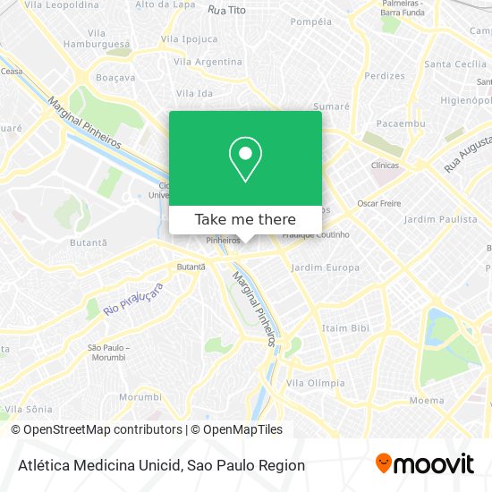 Atlética Medicina Unicid map