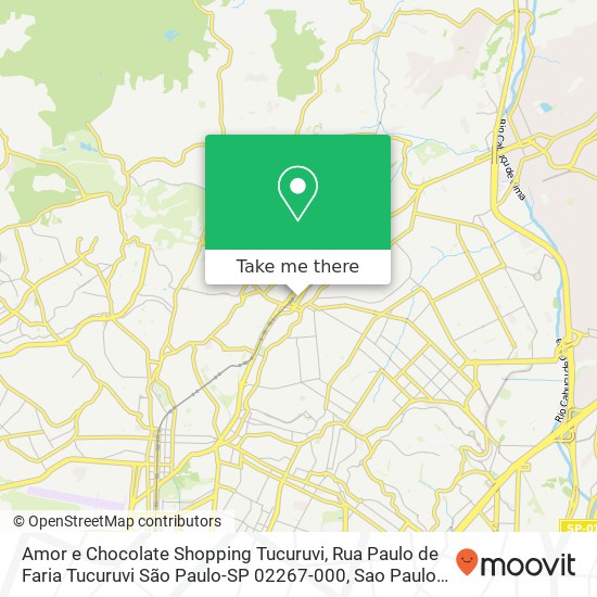 Amor e Chocolate Shopping Tucuruvi, Rua Paulo de Faria Tucuruvi São Paulo-SP 02267-000 map