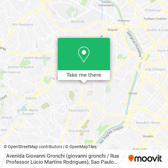 Mapa Avenida Giovanni Gronchi (giovanni gronchi / Rua Professor Lúcio Martins Rodrigues)