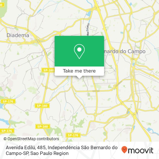 Mapa Avenida Edilú, 485, Independência São Bernardo do Campo-SP