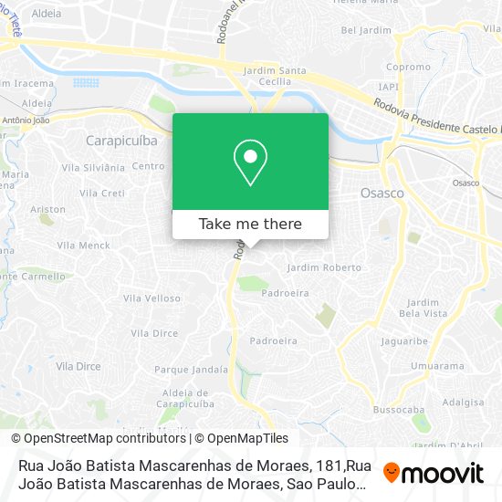 Mapa Rua João Batista Mascarenhas de Moraes, 181,Rua João Batista Mascarenhas de Moraes