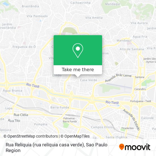 Mapa Rua Relíquia (rua relíquia casa verde)