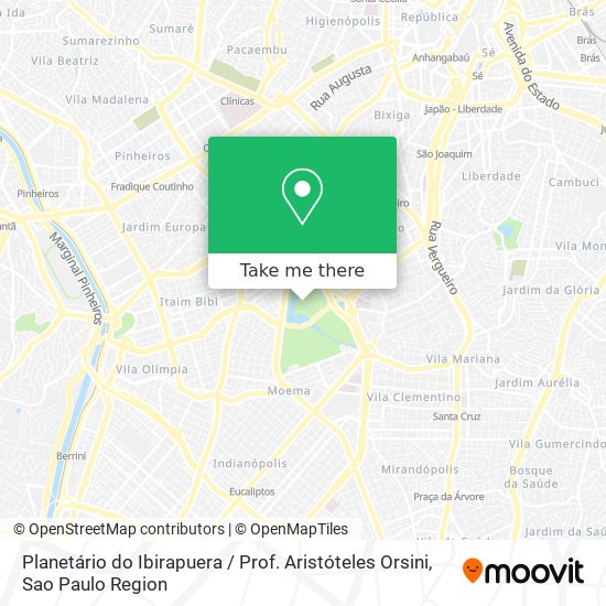 Planetário do Ibirapuera / Prof. Aristóteles Orsini map