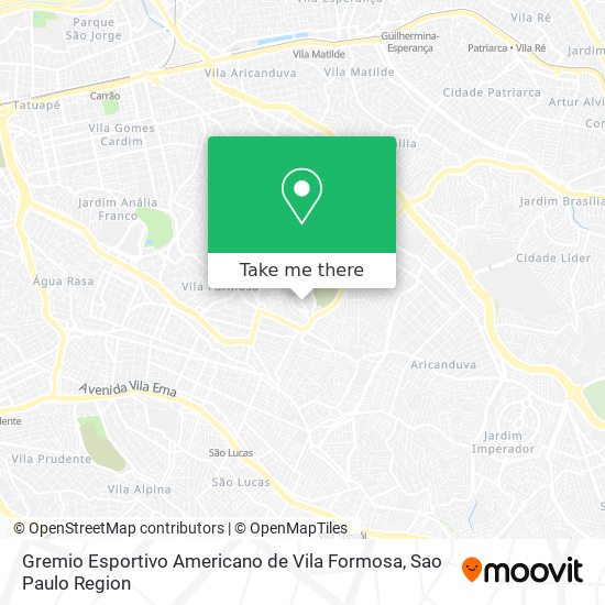 Gremio Esportivo Americano de Vila Formosa map