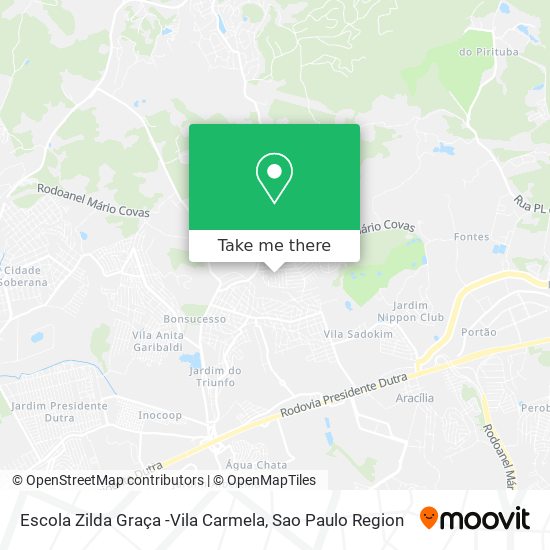 Mapa Escola Zilda Graça -Vila Carmela