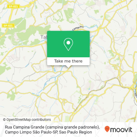 Mapa Rua Campina Grande (campina grande padronelo), Campo Limpo São Paulo-SP