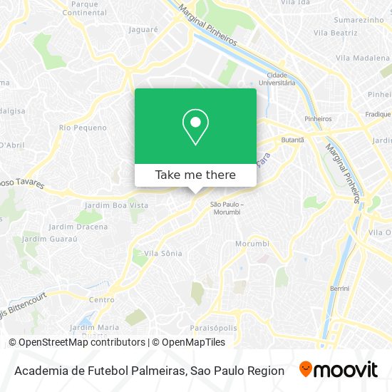 Mapa Academia de Futebol Palmeiras
