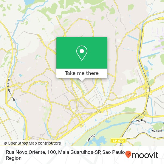 Mapa Rua Novo Oriente, 100, Maia Guarulhos-SP