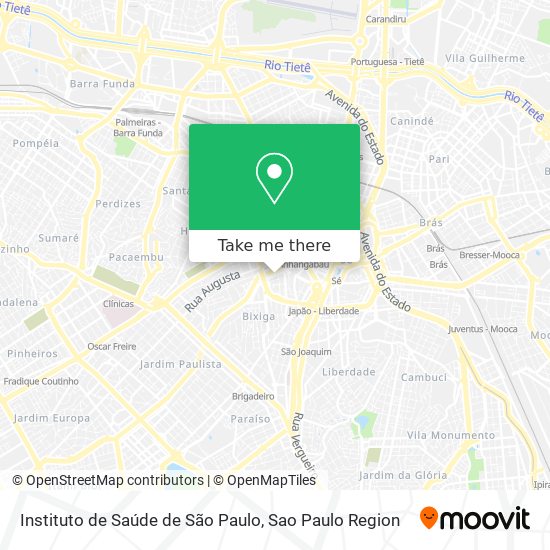 Mapa Instituto de Saúde de São Paulo