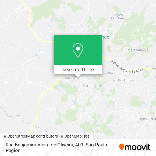 Rua Benjamim Vieira de Oliveira, 401 map