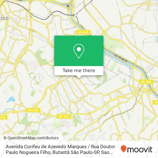 Avenida Corifeu de Azevedo Marques / Rua Doutor Paulo Nogueira Filho, Butantã São Paulo-SP map