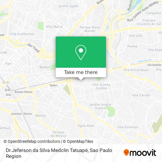 Dr.Jeferson da Silva Medclin Tatuapé map