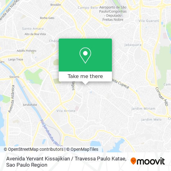 Mapa Avenida Yervant Kissajikian / Travessa Paulo Katae