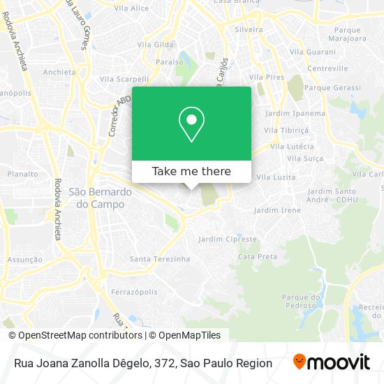 Mapa Rua Joana Zanolla Dêgelo, 372