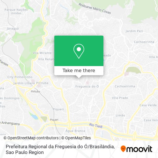 Mapa Prefeitura Regional da Freguesia do Ó / Brasilândia