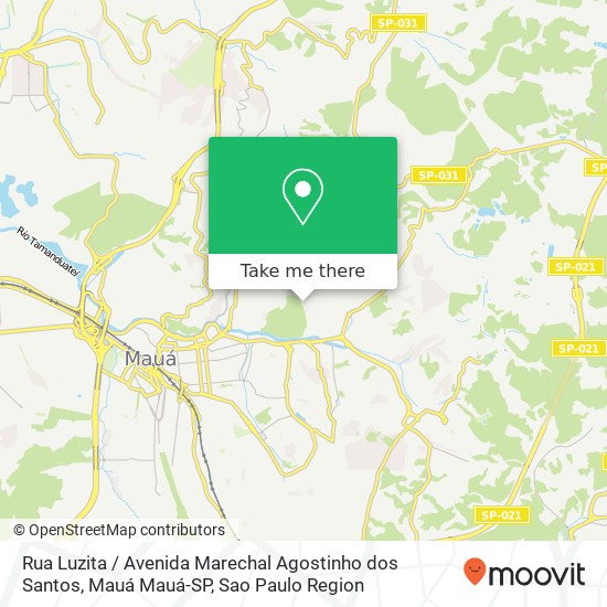 Mapa Rua Luzita / Avenida Marechal Agostinho dos Santos, Mauá Mauá-SP
