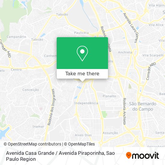 Mapa Avenida Casa Grande / Avenida Piraporinha