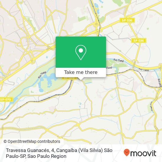 Travessa Guanacés, 4, Cangaíba (Vila Silvia) São Paulo-SP map