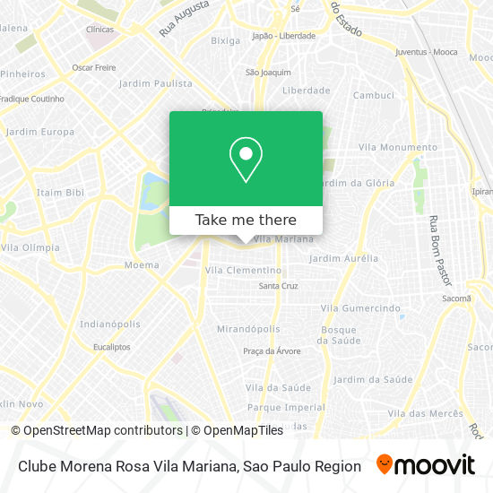 Mapa Clube Morena Rosa Vila Mariana