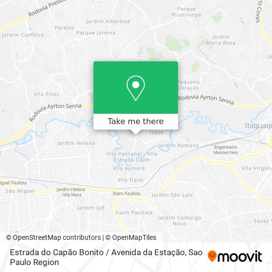Mapa Estrada do Capão Bonito / Avenida da Estação