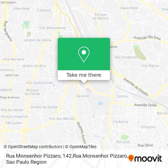 Mapa Rua Monsenhor Pizzaro, 142,Rua Monsenhor Pizzaro