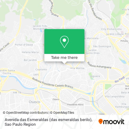 Mapa Avenida das Esmeraldas (das esmeraldas berilo)