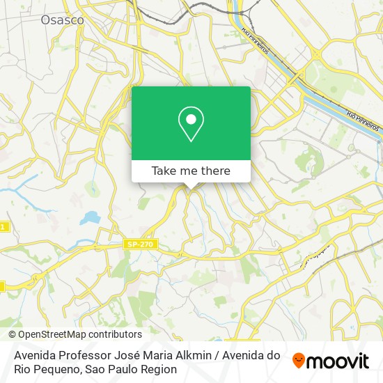 Mapa Avenida Professor José Maria Alkmin / Avenida do Rio Pequeno