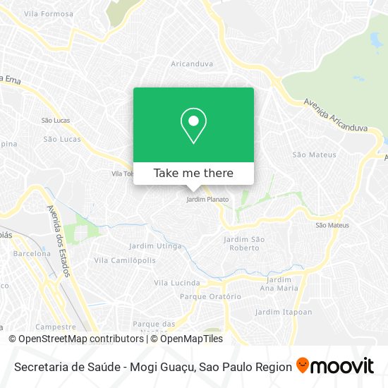 Secretaria de Saúde - Mogi Guaçu map