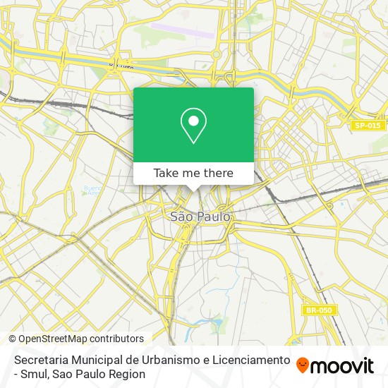 Mapa Secretaria Municipal de Urbanismo e Licenciamento - Smul