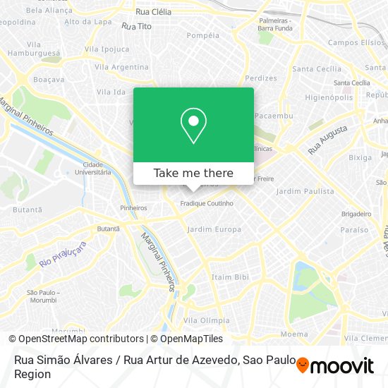 Mapa Rua Simão Álvares / Rua Artur de Azevedo