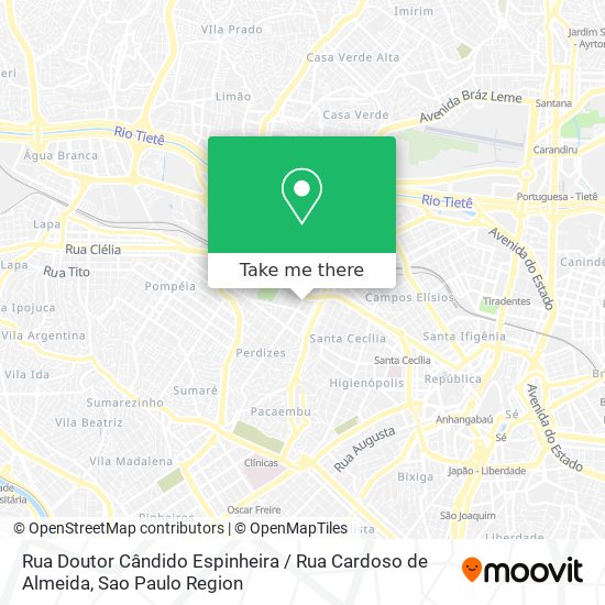 Mapa Rua Doutor Cândido Espinheira / Rua Cardoso de Almeida