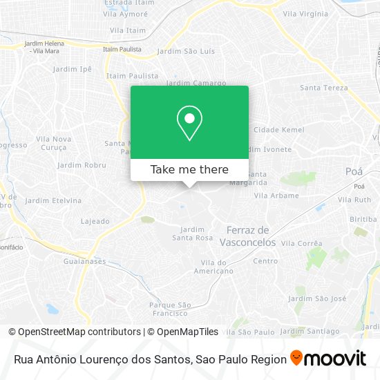 Mapa Rua Antônio Lourenço dos Santos