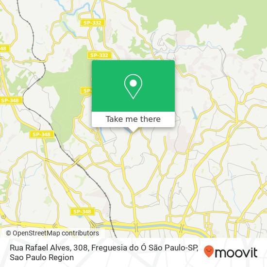 Mapa Rua Rafael Alves, 308, Freguesia do Ó São Paulo-SP