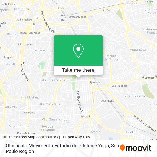 Mapa Oficina do Movimento Estúdio de Pilates e Yoga