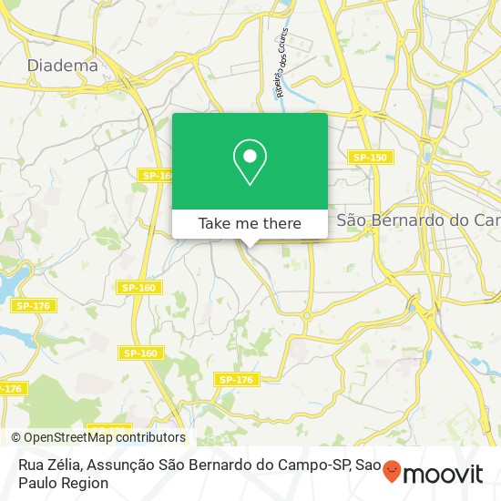 Rua Zélia, Assunção São Bernardo do Campo-SP map