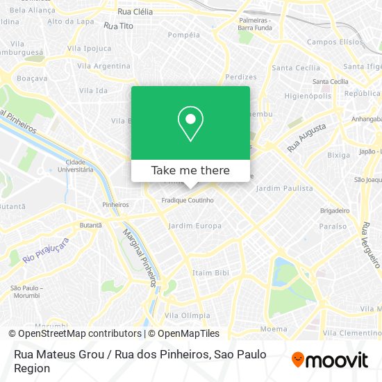 Mapa Rua Mateus Grou / Rua dos Pinheiros