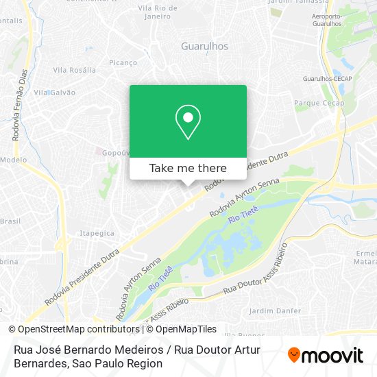 Mapa Rua José Bernardo Medeiros / Rua Doutor Artur Bernardes